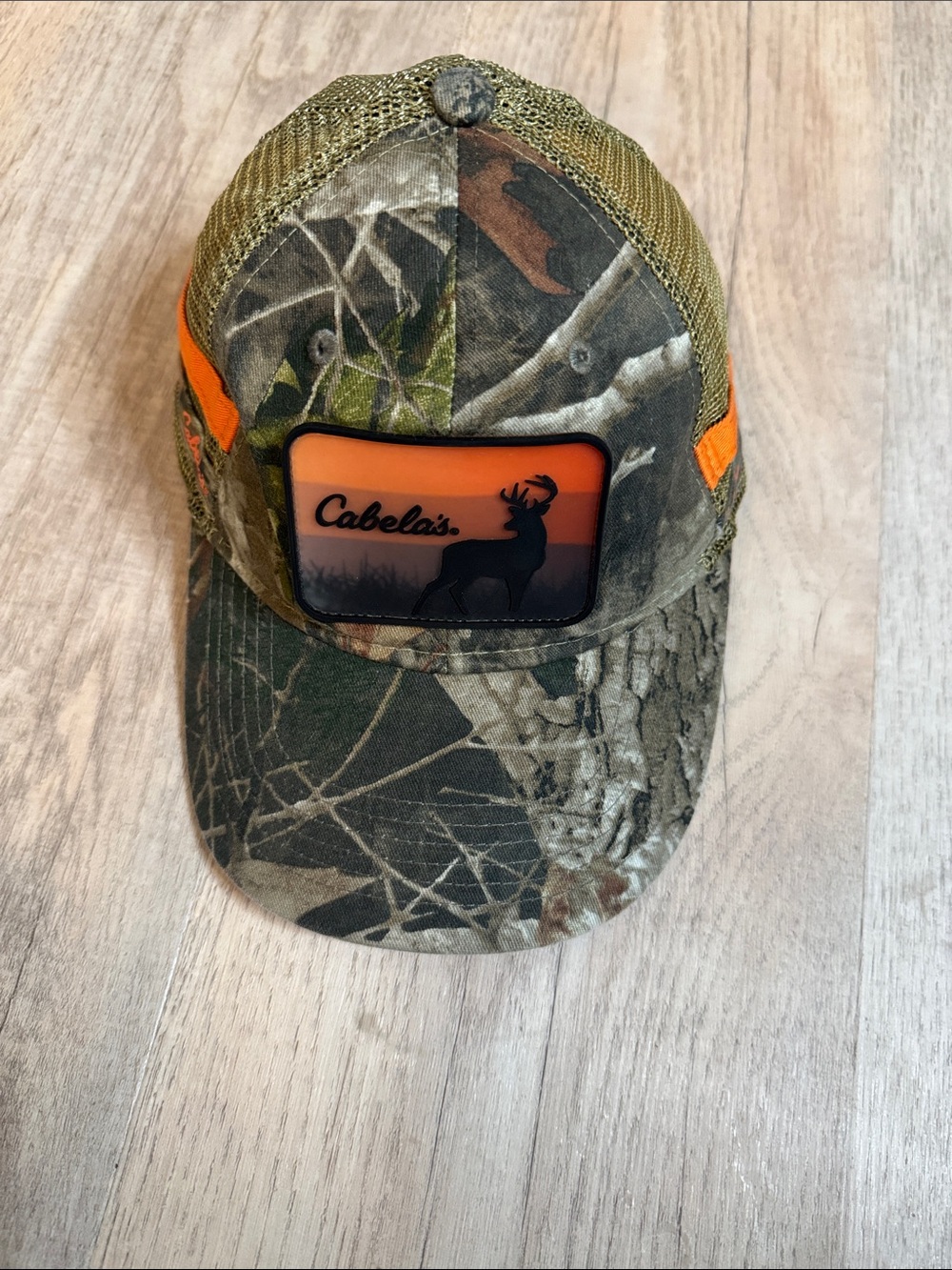 Cabela's Youth Realtree Camo Patch Trucker Hat with Orange Accent